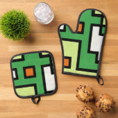 抽象画 モダン レトロ mapper #1 ovenwant & pannenlap set (Top down)