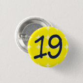 【数字】19バッチ RONDE BUTTON 3,2 CM (Voorkant /achterkant)