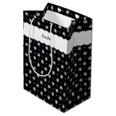 文字　カスタマイズ　リリー　ブラック    ミディアムペーパーバッグ MEDIUM CADEAUZAKJE (Achterkant Gekanteld)