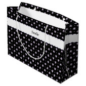 文字　カスタマイズ　リリー　ブラック     ラージペーパーバッグ GROOT CADEAUZAKJE (Achterkant Gekanteld)
