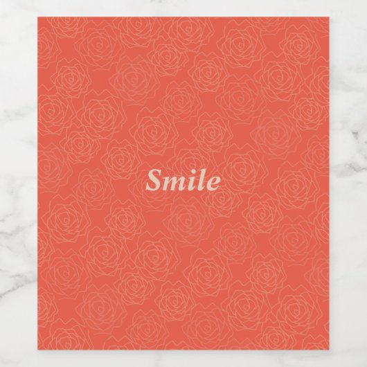 文字　カスタマイズ　ローズ　レッド WIJN ETIKET (Enkel label)