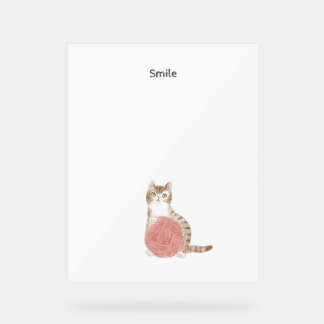 文字 カスタマイズ 猫と毛糸玉 by Siori.K Acryl Bord