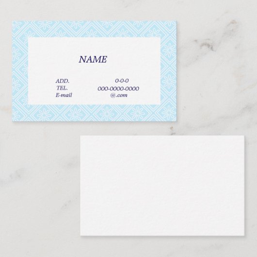 文字 カスタマイズ 菊 ブルー 名刺 VISITEKAARTJE (Voorkant / Achterkant)