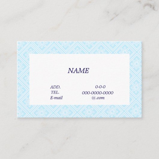 文字 カスタマイズ 菊 ブルー 名刺 VISITEKAARTJE (Voorkant)