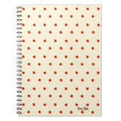 文字　カスタム　いちご　アイボリー　  ノートブック NOTITIEBOEK (Voorkant)