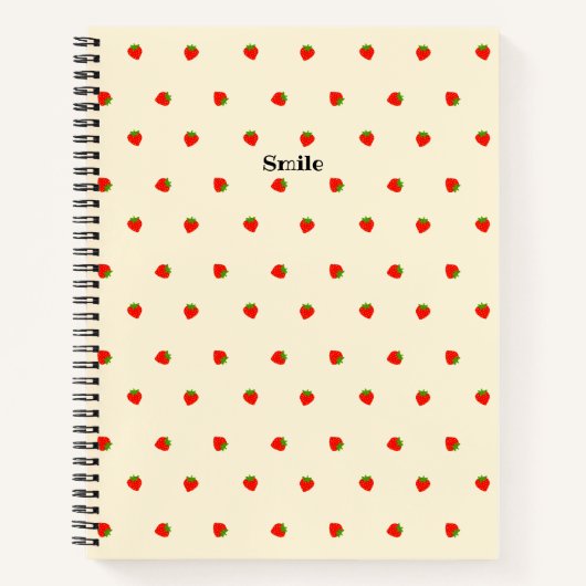 文字　カスタム　いちご(アイボリー)   ノートブック NOTITIEBOEK (Voorkant)