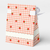 文字　カスタム　いちご＆ギンガムチェック（サーモンピンク）   フェイバーボックス BEDANKDOOSJES (Achterkant)