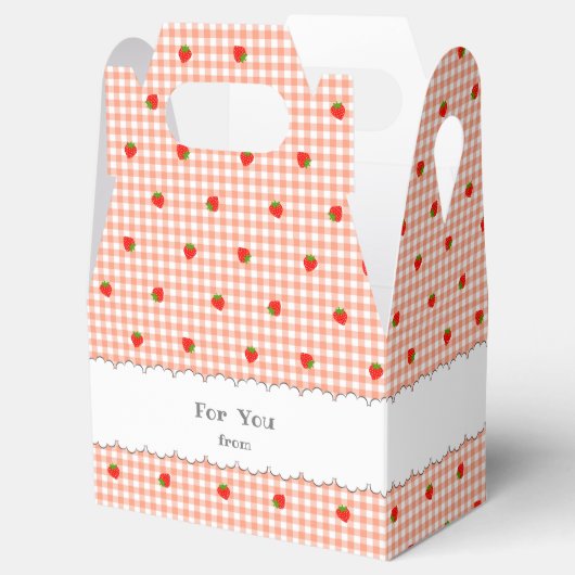 文字　カスタム　いちご＆チェック（オレンジ） フェイバーボックス BEDANKDOOSJES (Geopend)