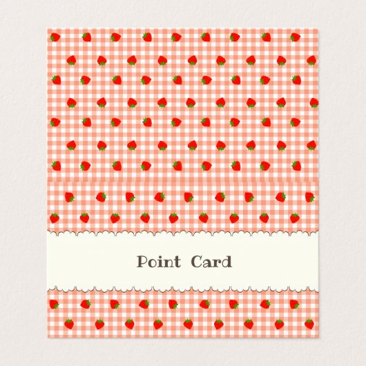 文字　カスタム　いちご＆チェック（オレンジ）   名刺 VISITEKAARTJE (Buitenkant ongevouwen)