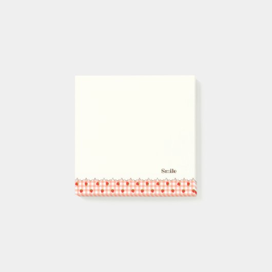 文字 カスタム いちご チェック オレンジ POST-IT® NOTES (Voorkant)