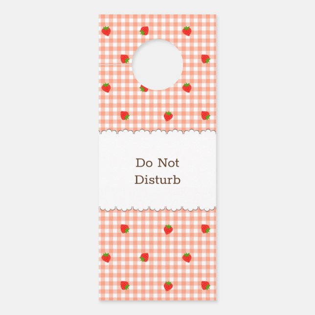 文字　カスタム（いちご+チェリー） ドアノブサイン DEURHANGER (Voorkant)