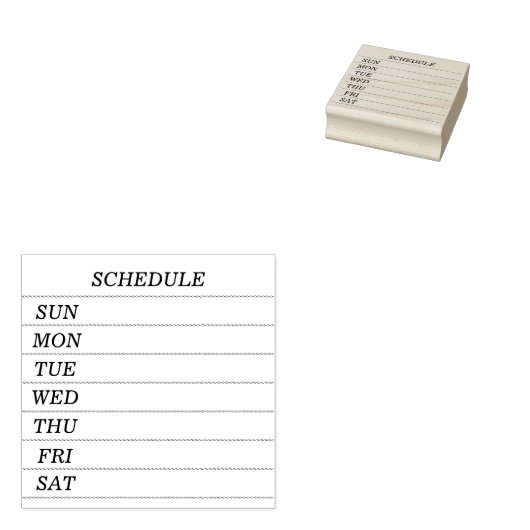 文字　カスタム　ウィークリースケジュール　 ラバースタンプ RUBBERSTEMPEL (Gestempeld)