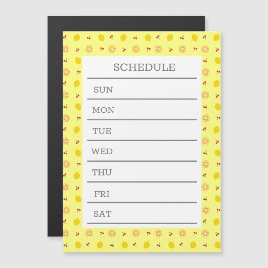 文字 カスタム ウィークリースケジュール レモン&チェリー (Voorkant / Achterkant)