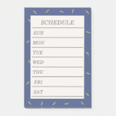 文字　カスタム　ウィークリースケジュール　羽（ブルー） POST-IT® NOTES (Voorkant)