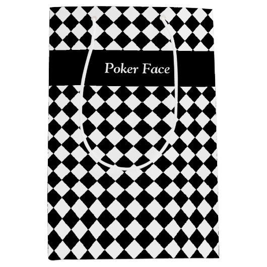 文字　カスタム　チェック（ブラック×ホワイト）  MEDIUM CADEAUZAKJE (Voorkant)