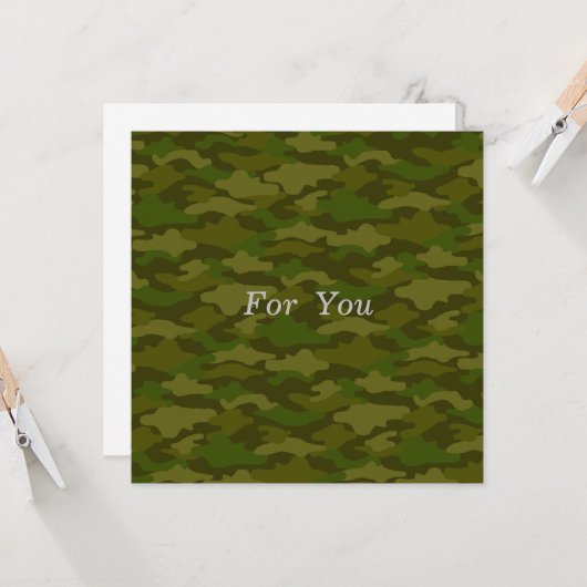 文字 カスタム 迷彩(カーキ) カード KAART (Voorkant / Achterkant in situ)