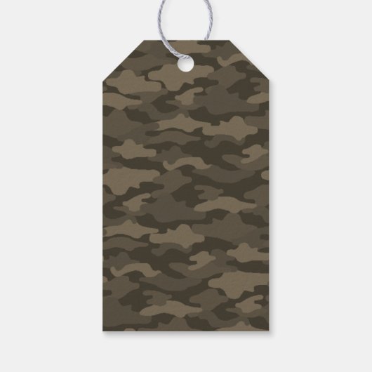 文字 カスタム 迷彩(セピア) ギフトタグ CADEAULABEL (Achterkant)