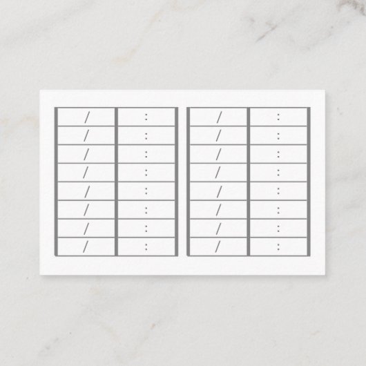 文字　カスタム　迷彩（ピンク）    予約カード AFSPRAKENKAARTJE (Achterkant)