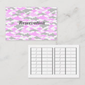 文字　カスタム　迷彩（ピンク）    予約カード AFSPRAKENKAARTJE (Voorkant / Achterkant)