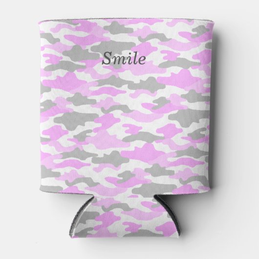文字 カスタム 迷彩(ピンク) 缶クーラー BLIKJESKOELER (Voorkant)