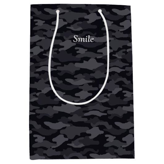 文字 カスタム 迷彩(ブラック)  ミディアムペーパーバッグ MEDIUM CADEAUZAKJE (Voorkant)