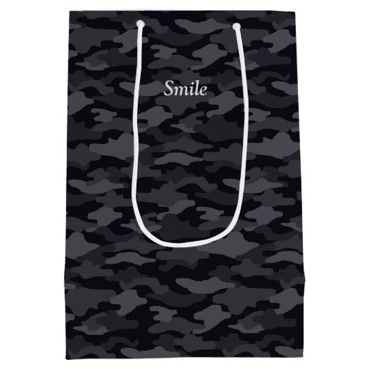 文字 カスタム 迷彩(ブラック)  ミディアムペーパーバッグ MEDIUM CADEAUZAKJE (Achterkant)