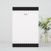 文字　カスタム　野ばら＆ドット（ブラック）    便箋 BRIEFPAPIER (Staand voorkant)