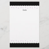 文字　カスタム　野ばら＆ドット（ブラック）    便箋 BRIEFPAPIER (Voorkant)