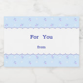 文字　カスタム　野ばら＆リボン（ブルー）    フードラベル VOEDSELCONTAINER ETIKET (Enkel label)