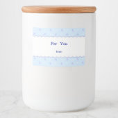 文字 カスタム 野ばら&リボン(ブルー) フードラベル VOEDSELCONTAINER ETIKET (Voorkant)