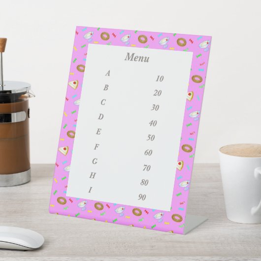 文字　カスタム　SWEETS（ピンク）      台座サイン RECLAMEBORD MET VOETSTUK (Insitu)