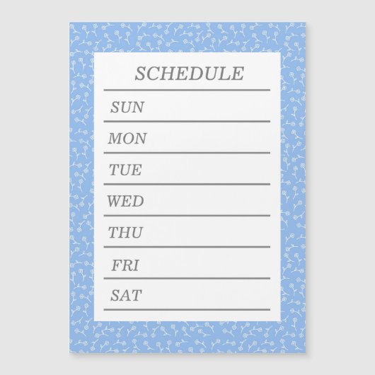 文字 白紙 カスタム ウィークリースケジュール 夕化粧(ブルー) マグネット (Voorkant)