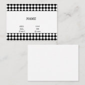 文字　白紙　カスタム　チェック（ブラック×ホワイト） 名刺 VISITEKAARTJE (Voorkant / Achterkant)