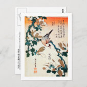 文 鳥 コ シ, 北 Sparrow, Kobushi Hokusai Briefkaart (Voorkant / Achterkant)