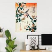文 鳥 コ シ, 北 Sparrow, Kobushi Hokusai Poster (Thuiskantoor)