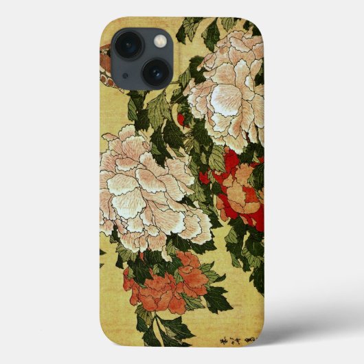 斎 Hokusai Peonies & Butterflies Fine Art Case-Mate iPhone Case (Achterkant)