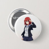 日本のアニメ風女子キャラクター RONDE BUTTON 5,7 CM (Voorkant /achterkant)