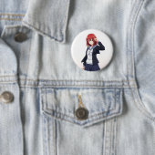 日本のアニメ風女子キャラクター RONDE BUTTON 5,7 CM (In situ)