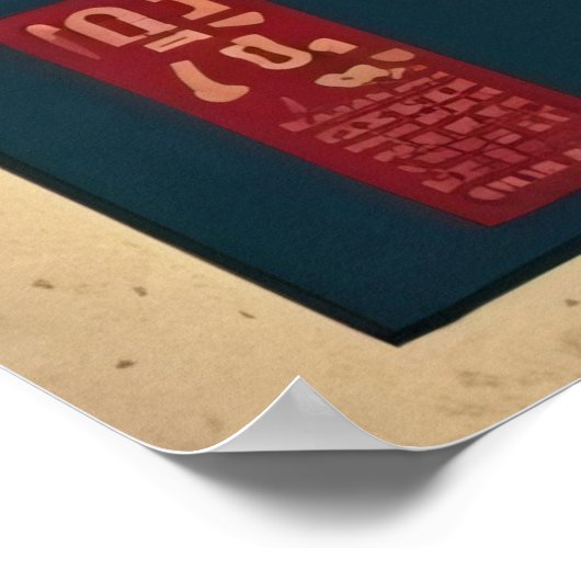 日本の伝統的なヴィンテージデザインを使用したアート作品　美しい富士山と猫 POSTER (Hoek)