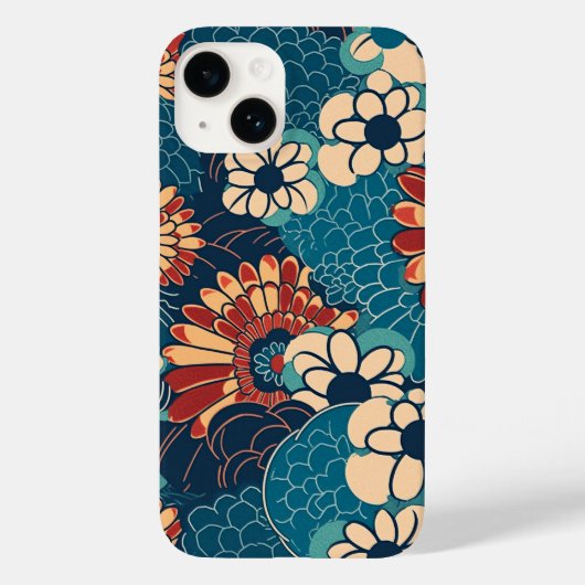 日本の伝統的なヴィンテージデザインを使用したアート作品 花 Case-Mate iPhone CASE (Achterkant)