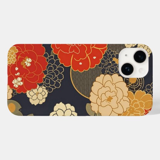 日本の伝統的なヴィンテージデザインを使用したアート作品　花 Case-Mate iPhone CASE (Achterkant (horizontaal))