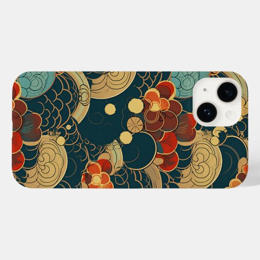 日本の伝統的なヴィンテージデザインを使用したアート作品　花 Case-Mate iPhone CASE (Achterkant (horizontaal))
