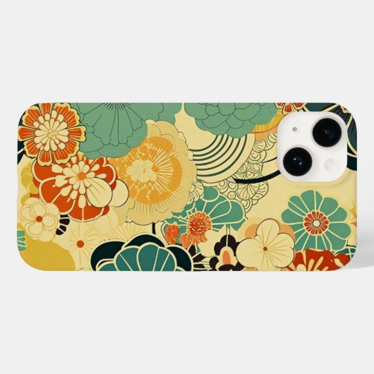 日本の伝統的なヴィンテージデザインを使用したアート作品 花 Case-Mate iPhone CASE (Achterkant (horizontaal))
