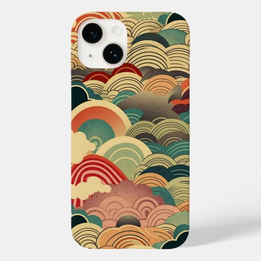 日本の伝統的なヴィンテージデザインを使用したアート作品 雲 Case-Mate iPhone CASE (Achterkant)