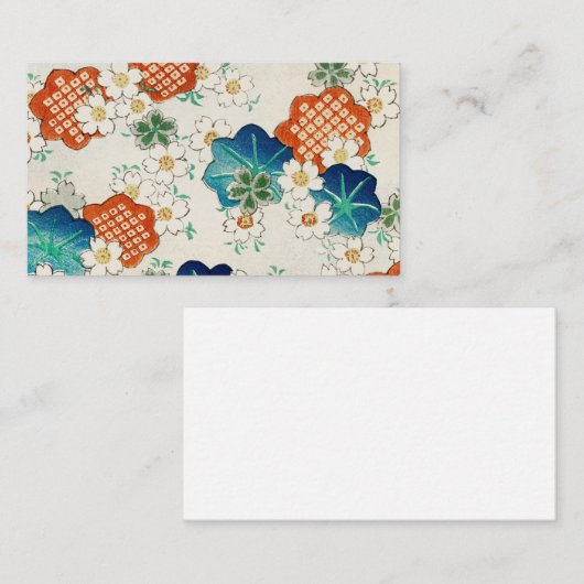日本の美しいヴィンテージな花柄模様 VISITEKAARTJE (Voorkant / Achterkant)