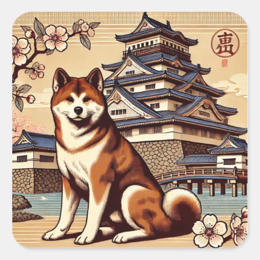 日本の象徴 VIERKANTE STICKER (Voorkant)