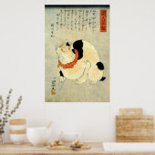 日本猫, 国芳 Japanese Cat, Kuniyoshi, Ukiyo-e Poster (Keuken)