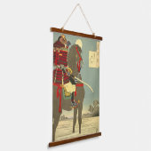日本画、美しい月と侍 HANGEND WANDKLEED (Gebogen)