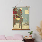 日本画、美しい月と侍 HANGEND WANDKLEED (Slaapkamer)