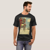 日本画、美しい月と侍 T-SHIRT (Voorkant volledig)